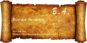 Borda Aranka névjegykártya